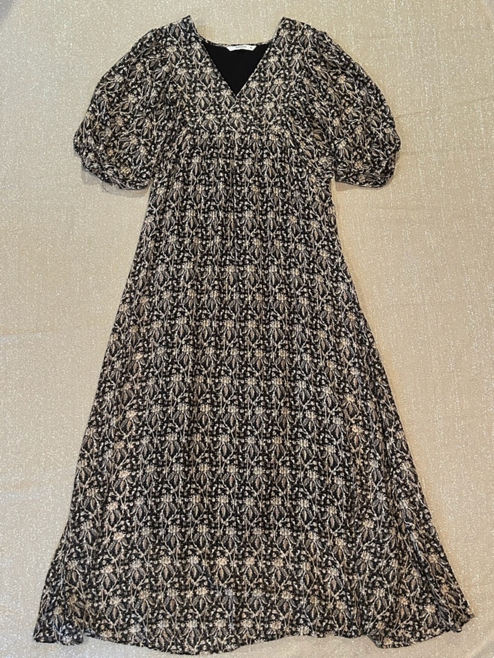 Summum Boho Balloon Sleeve Empire Waist Maxi Dress, Size 8